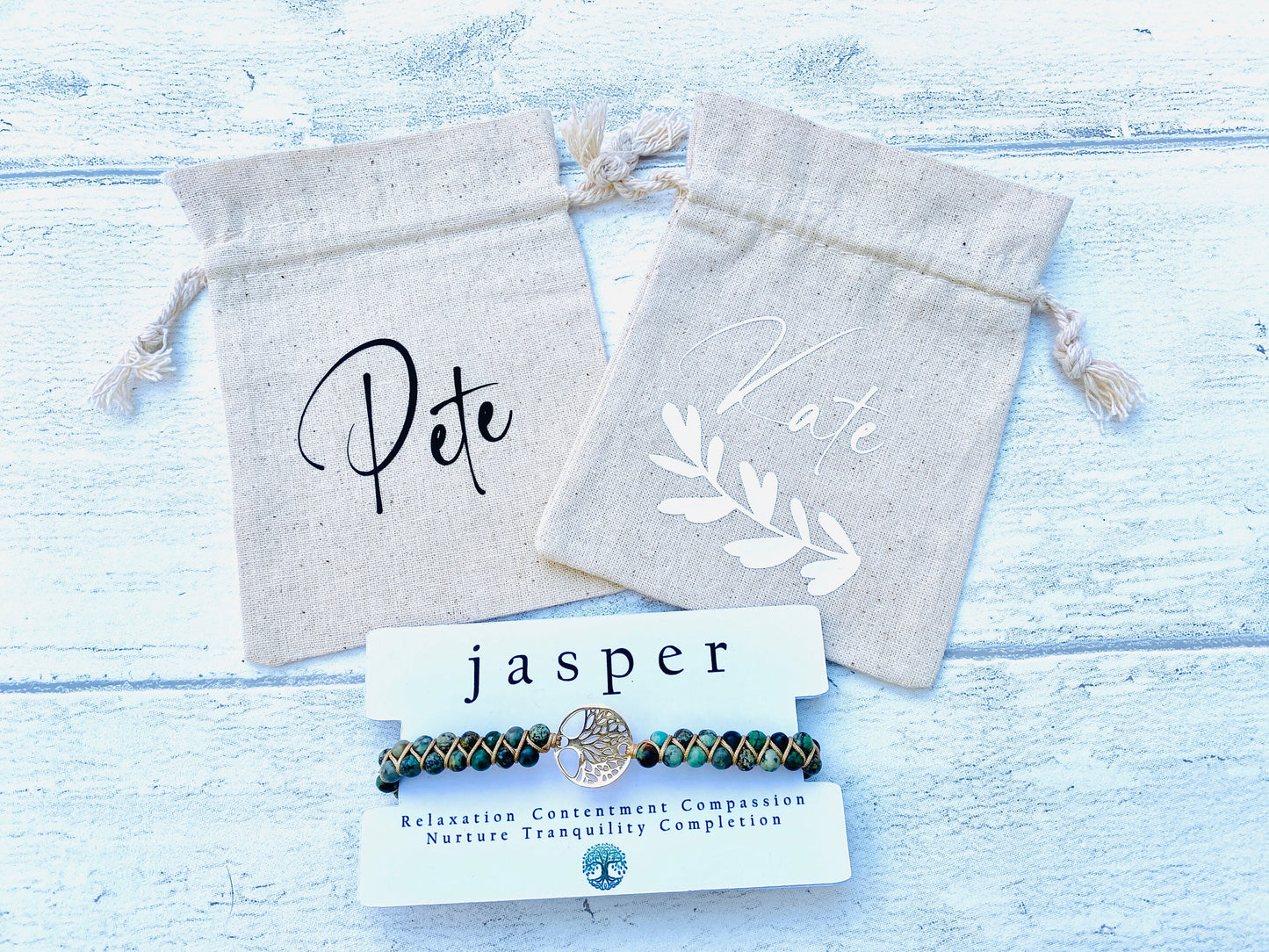 Tree of Life Natural Jasper Beaded Bracelet- Unisex Healing Bracelet- Positive Energy (Boho)