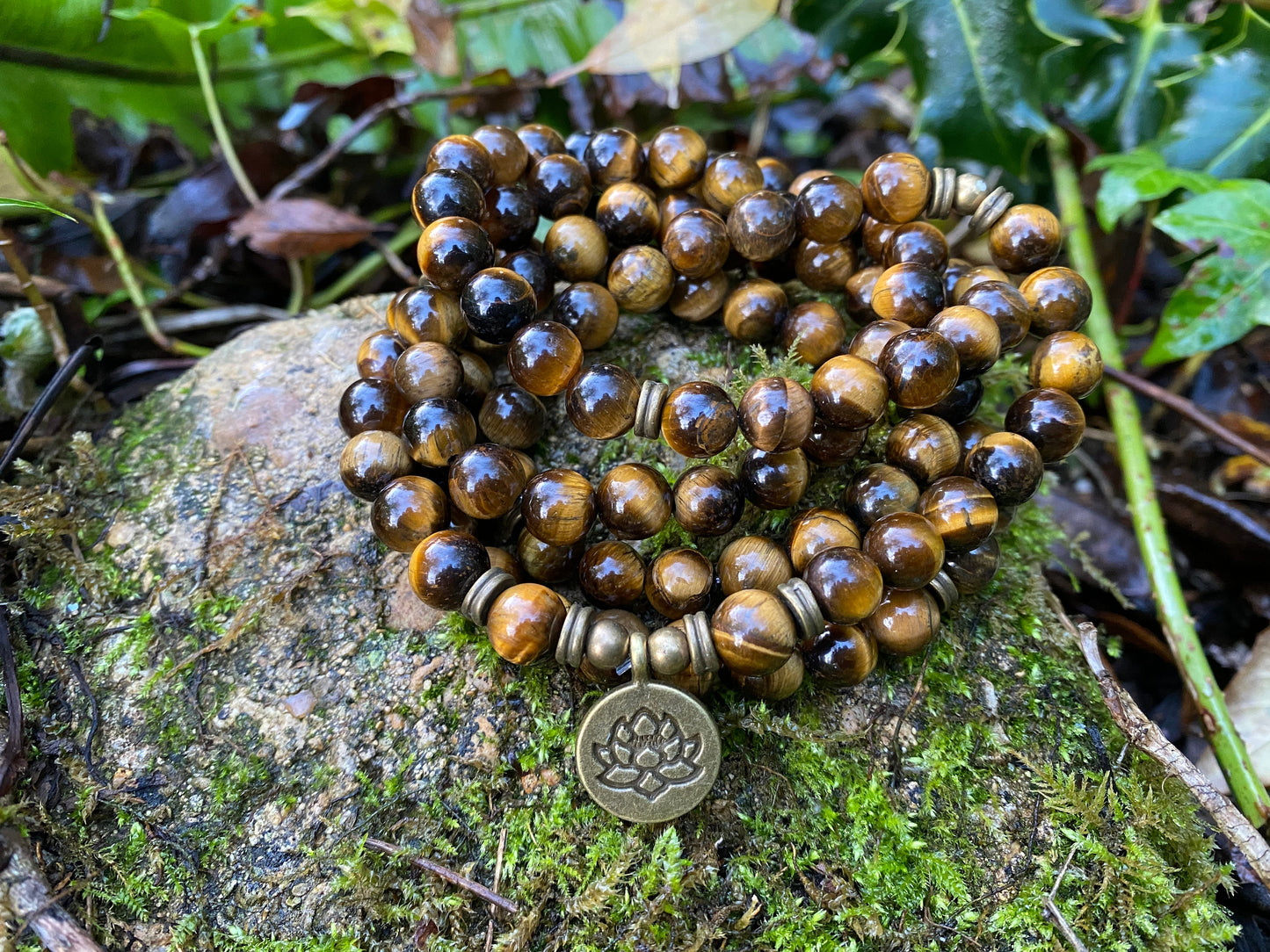 108 Mala Tiger’s Eye Stone Meditation Necklace. Beautiful Tiger Stones. Japa Mala. Prayer beads.