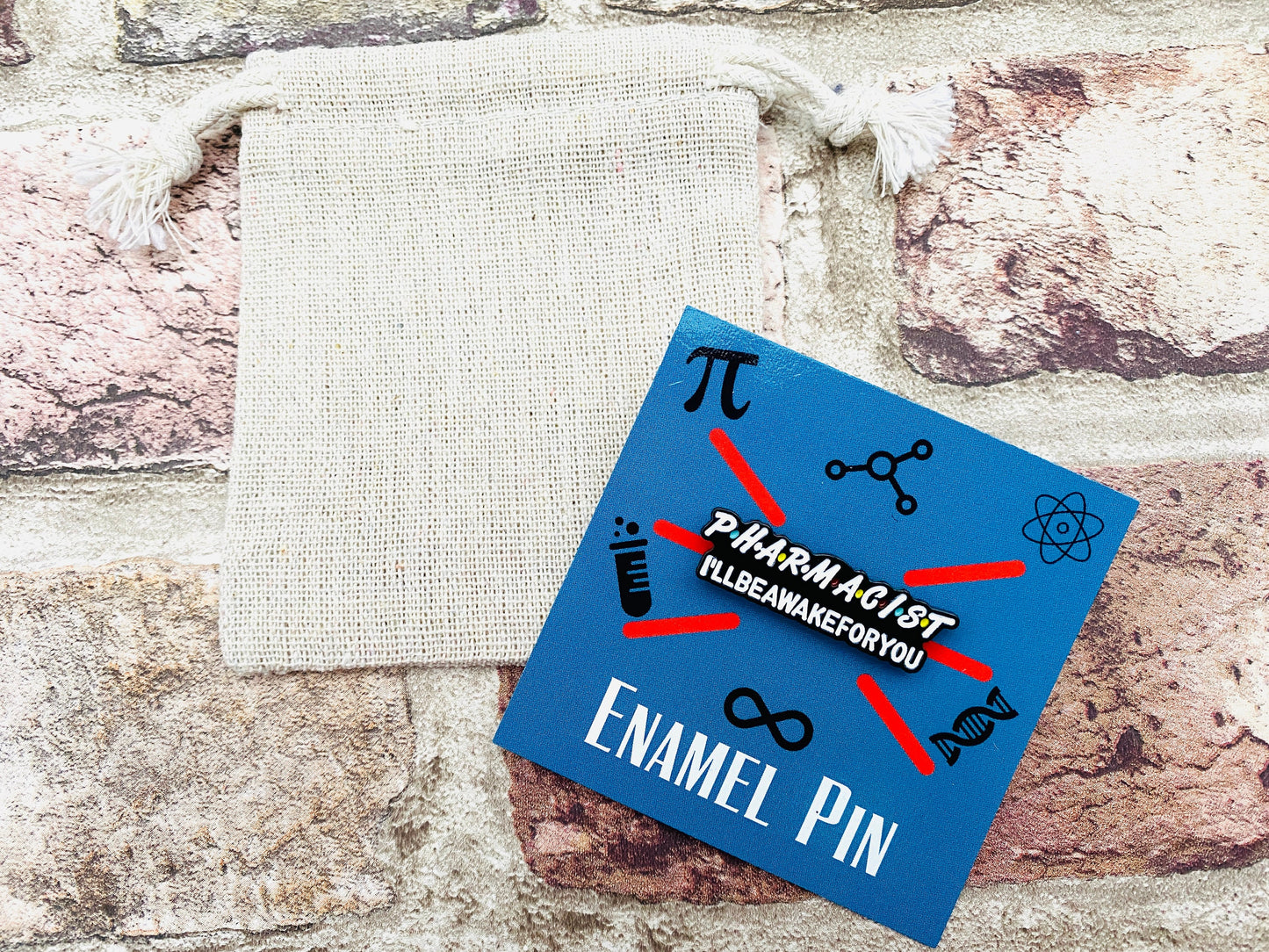 Pharmacist Science Enamel Pin (Chemistry, Physics)/ University Badge & waterproof stickers for laptops! Scientist- chemist- physicist gift