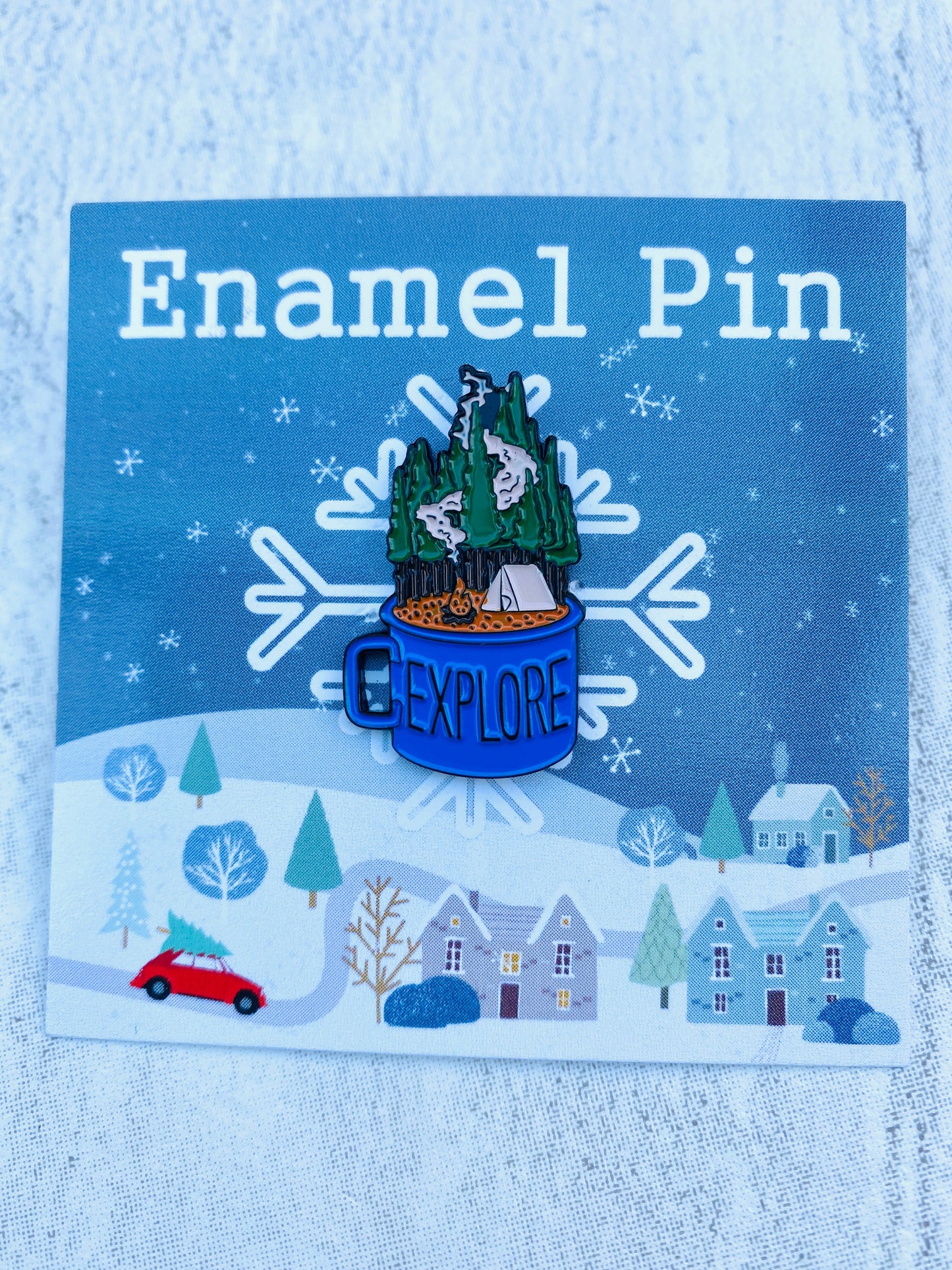 Camping Enamel Pin- The Great Outdoors Pin, Badge, Lapel- Exploration Campers Pin Badge