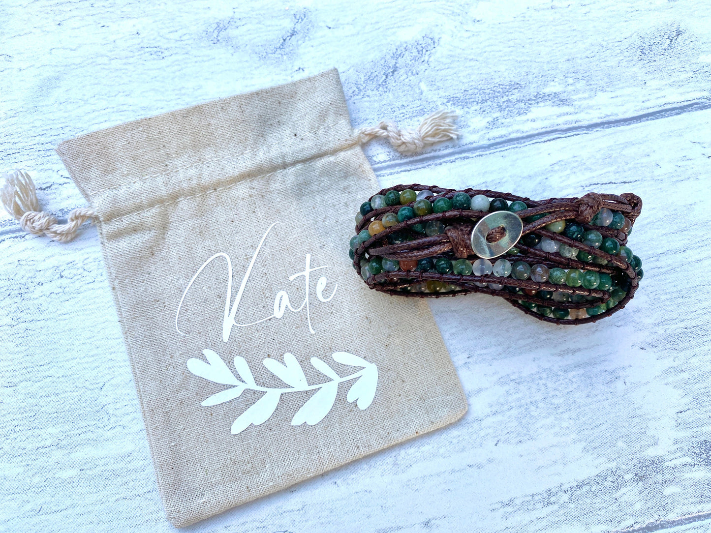 Beautiful Boho Bracelet -Beaded Wrap Multi- Layered Chakra Bracelet with natural beads entwined. Healing Friendship Bracelet