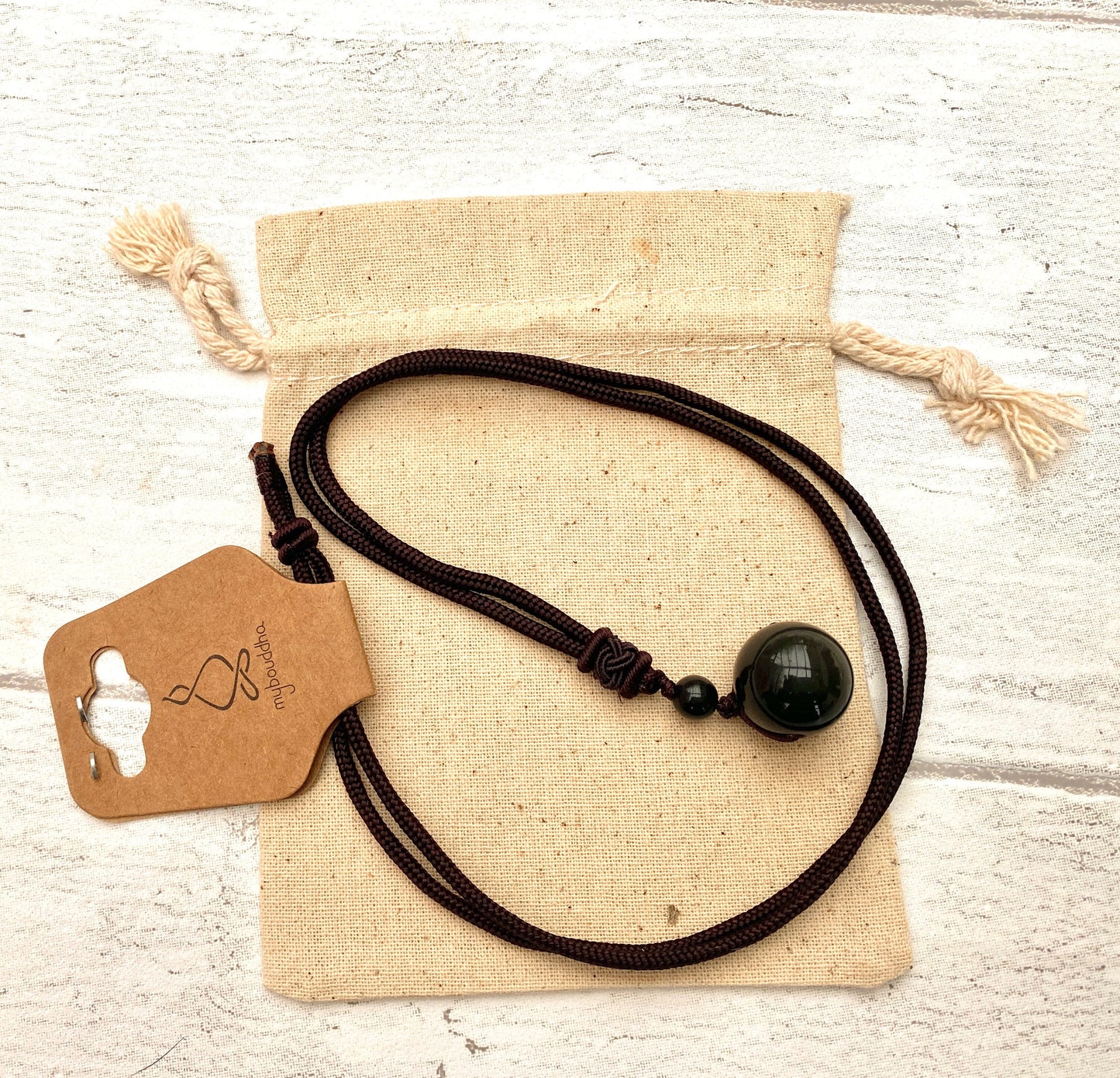 Black Obsidian Stone Pendant. Healing Necklace. Beautiful Tiger Stones. Lucky Amulet