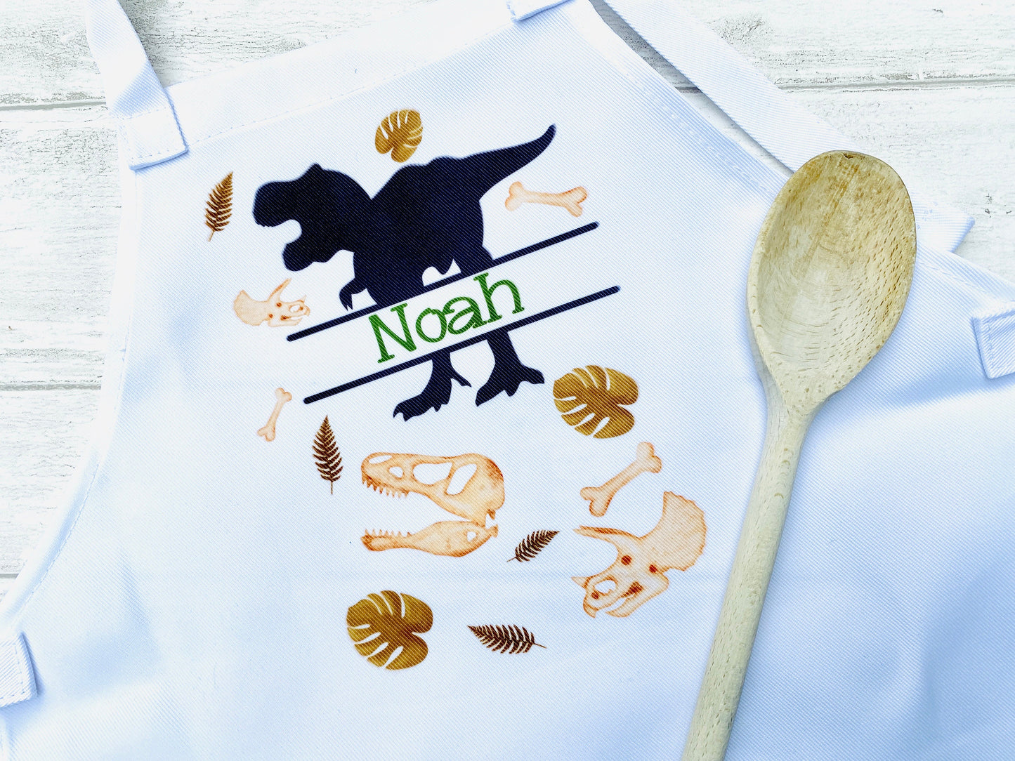 Dinosaur Apron- Kids Apron plus Dino Poo Cookie Jar Mix! Children’s Dinosaur Gift! Great Child Baking Set Apron Gift!