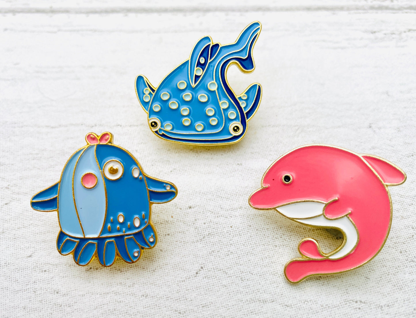 Cute Whale, Dolphin, Jellyfish Sealife Sea Creatures Enamel Pin! Badge Lapel