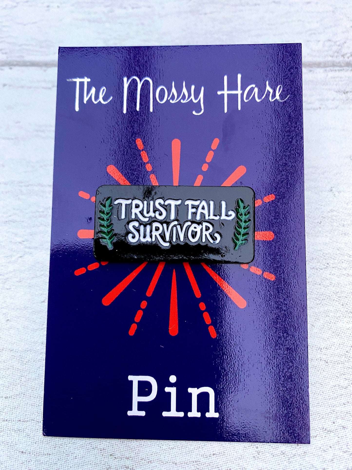 Trust Fall Survivor Funny Enamel Pin! Badge Lapel