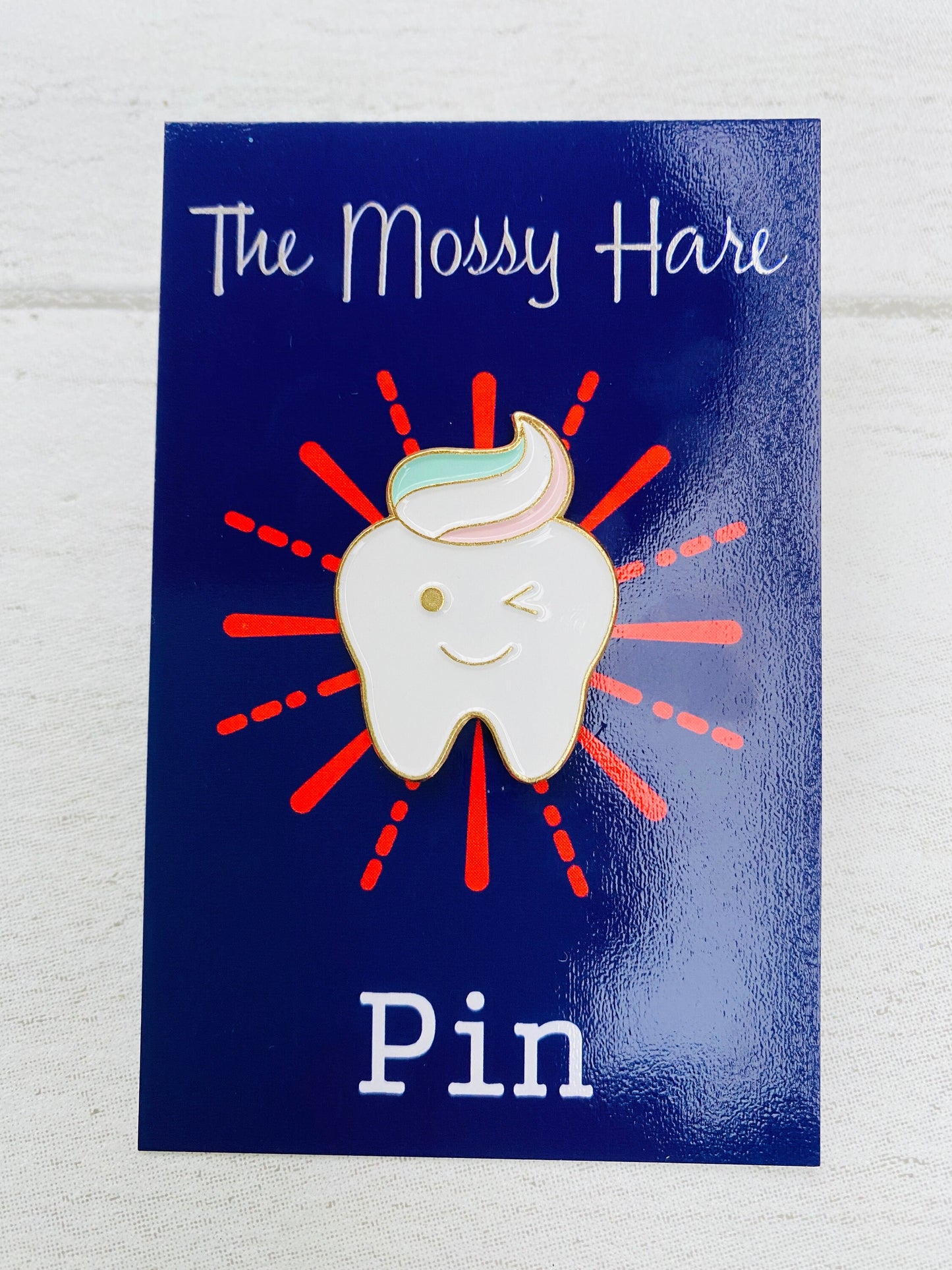 Cute Tooth Enamel Pin! Tooth Fairy Gift, Dentist Badge Lapel