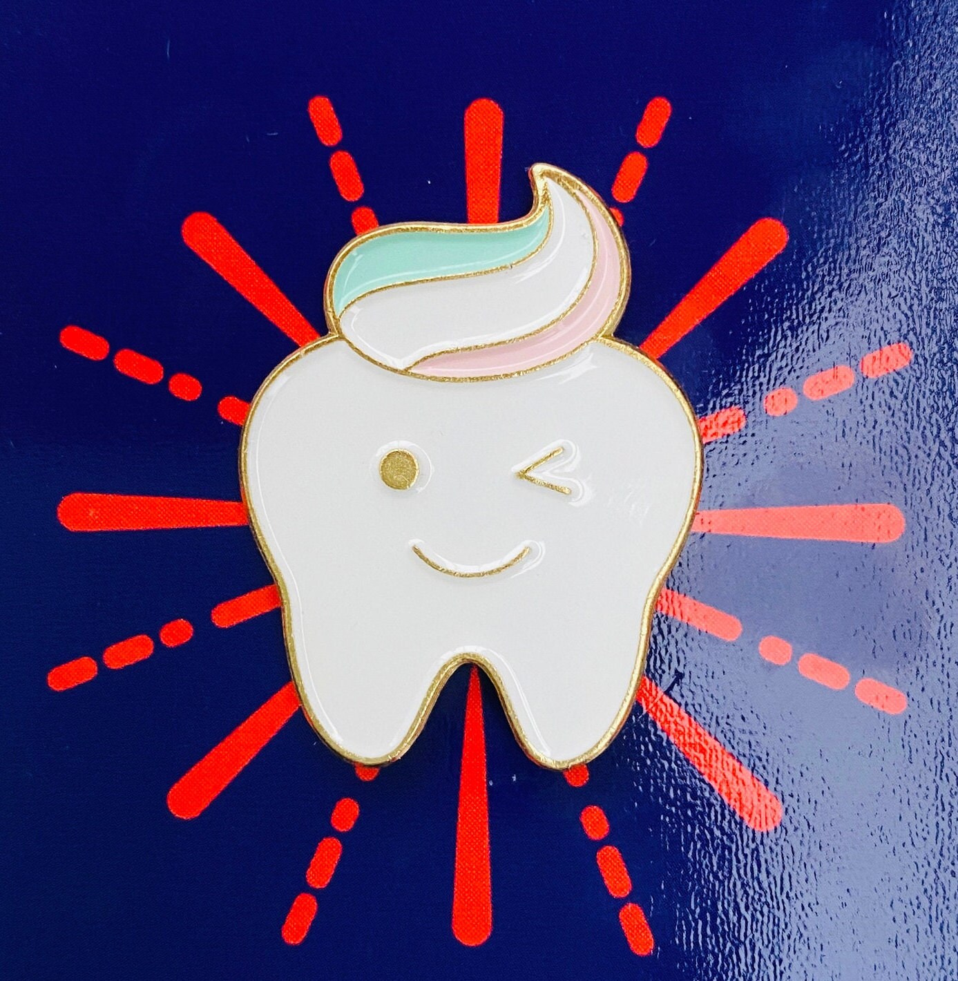 Cute Tooth Enamel Pin! Tooth Fairy Gift, Dentist Badge Lapel