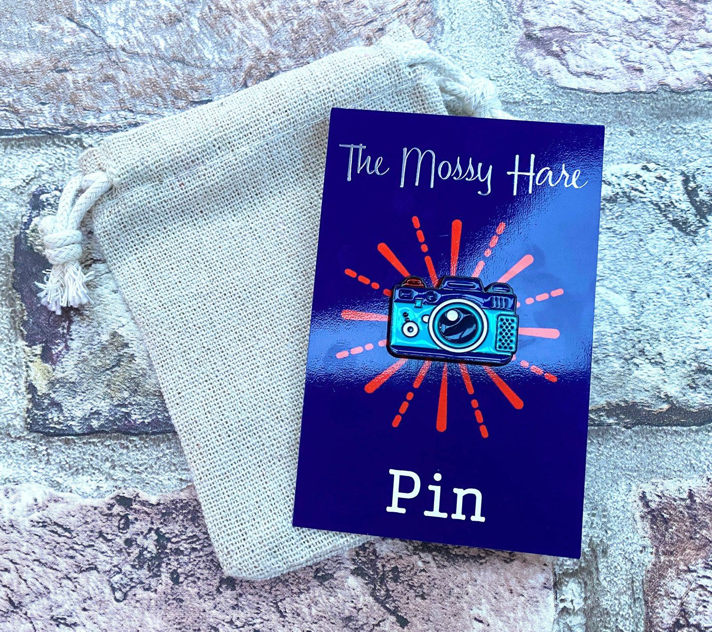 Retro Pink Camera - Photography Enamel Pin - Christmas badge lapel