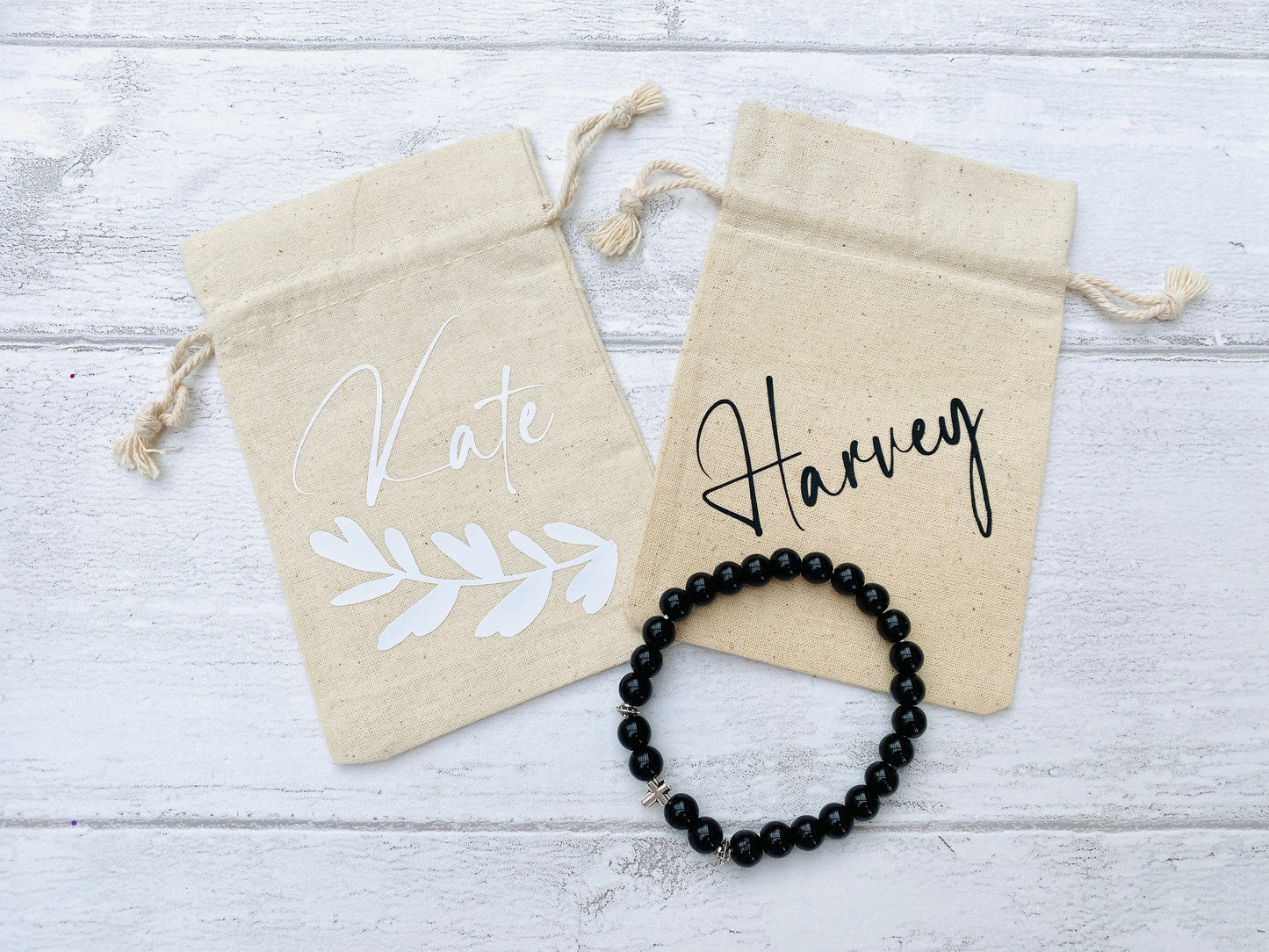 Mens Black Bead Bracelet- Meditation Prayer Yoga Cross Bracelet