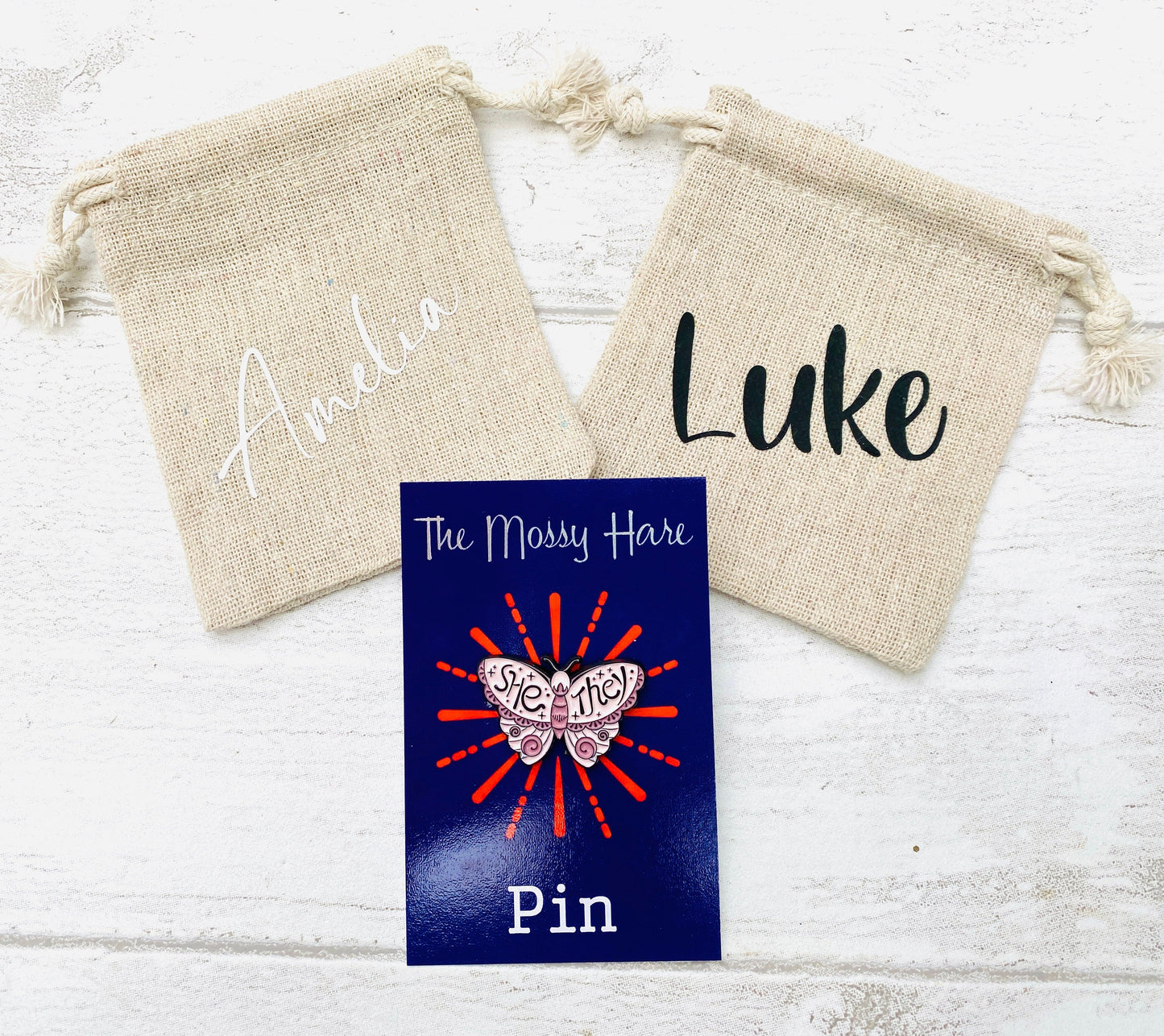 He/Him She/Her They/Them pronoun Enamel Pin- badge Lapel