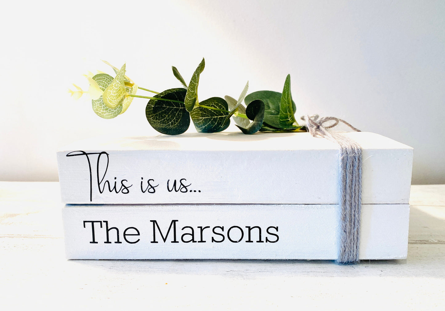 Personalised Welcome Hallway Ornament decor- Family names book stack- Welcome Sign, hallway rustic decor- House Warming Gift