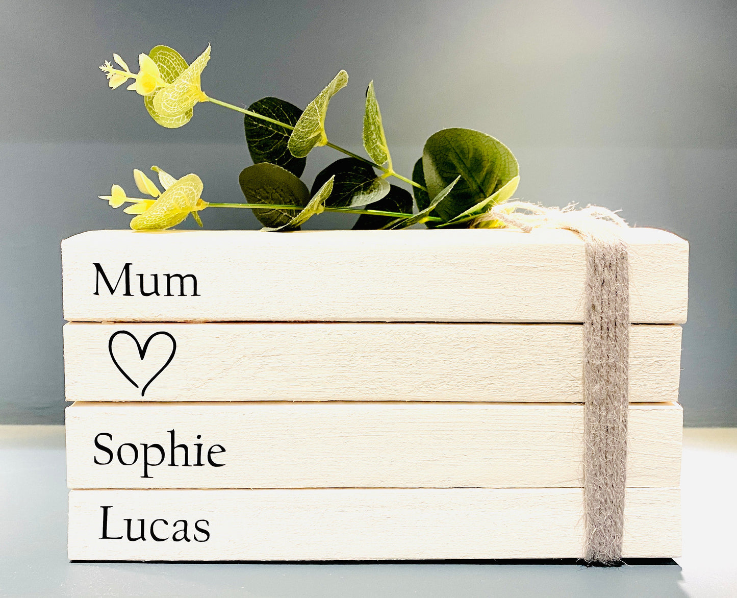 Family Names Book Stack - Real Book Stack- Coffee Table Decor, Bookcase Ornamemr- Gift For Mum, Gift For Nan, Family Names Books