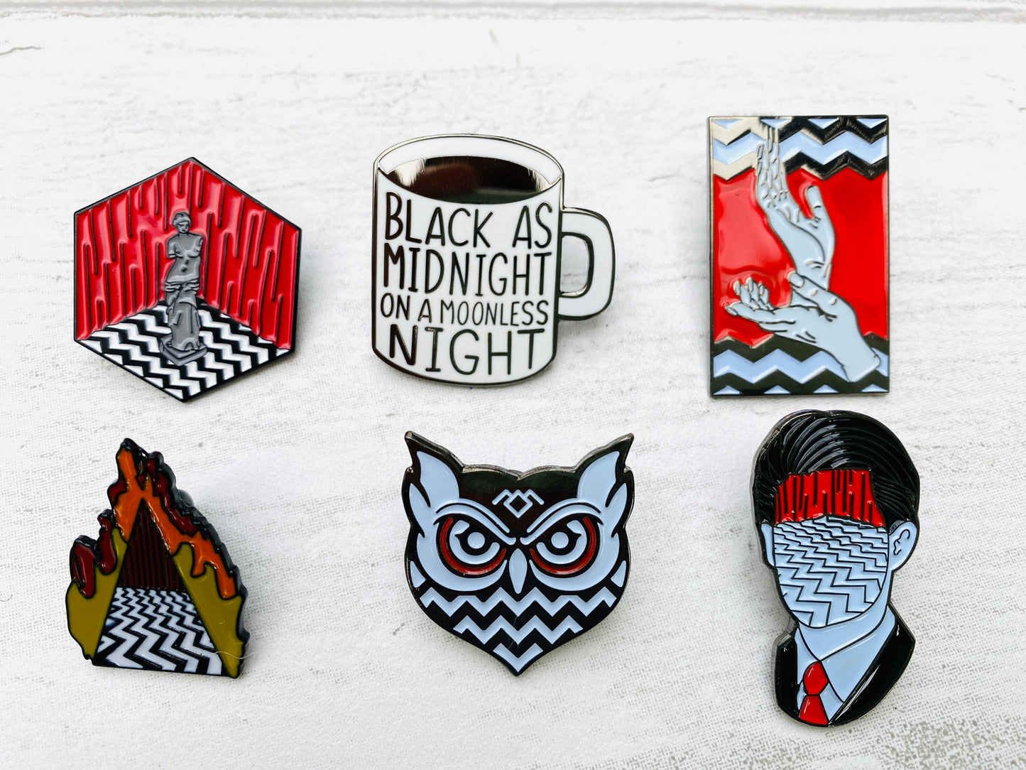 Twin Peaks Enamel Pin- Badge Lapel & Twin Peaks Stickers