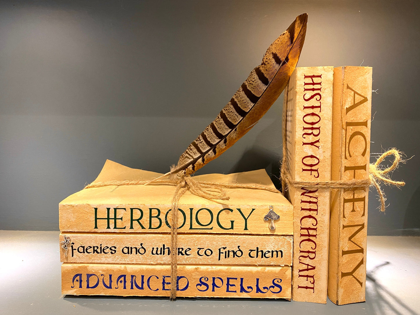Magic Spell Books- Wizard Text Books- Wizard Decor, Witch’s Reference Books- Wizard Party, Wizard Wedding, Whimsical Wedding, Wizard bedroom