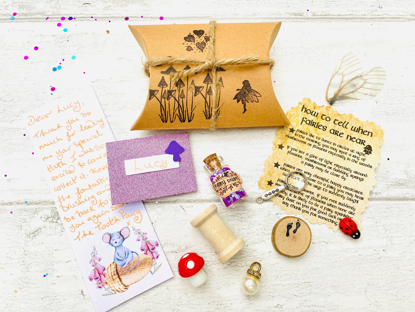 Tooth Fairy Set/ Tooth Fairy Kit- Woodland Fairy with Tooth Fairy Letter & Tooth Fairy Coin