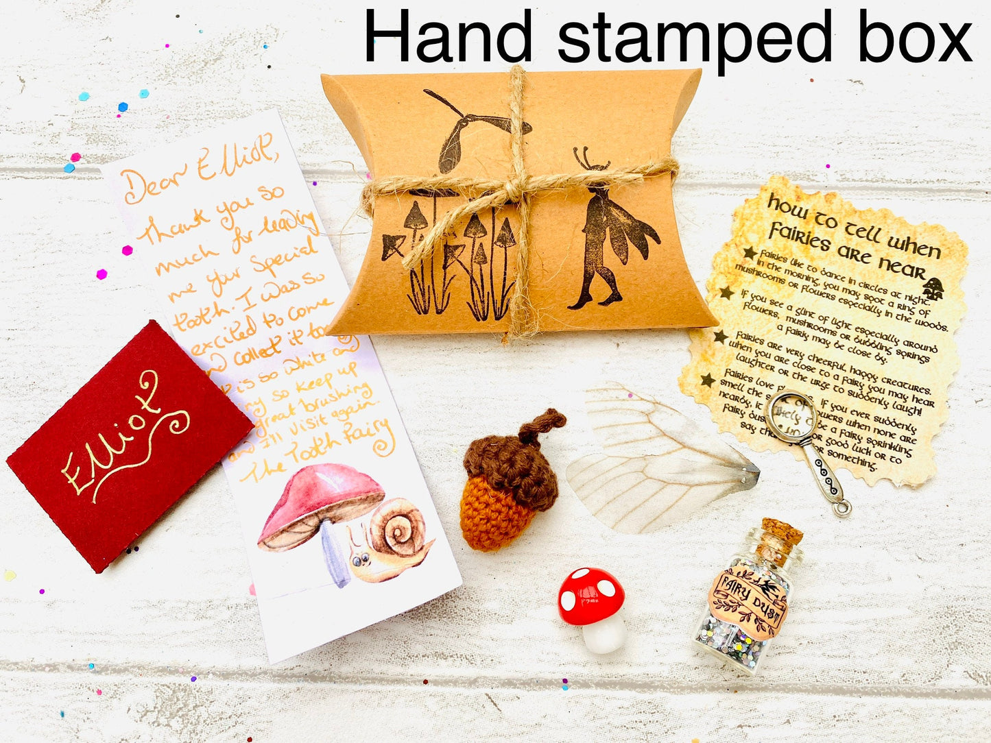 Autumn Tooth Fairy Letter HANDWRITTEN Personalised Tooth Fairy Kit! Fairy Dust, Fairy Wand, Note. Custom Tooth Fairy Set