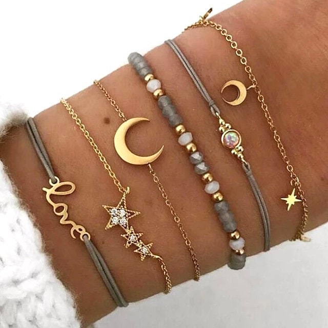 Boho Bracelets -Beaded Layered Stacking Boho Bracelets - Hippie Jewellery, Beach Bracelets, Hippy bracelets