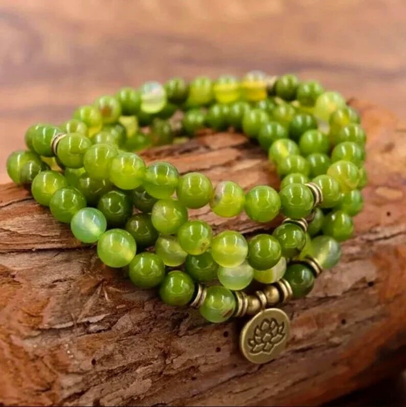 108 Mala Beads -Onyx Natural Stone Meditation Necklace. Beautiful healing yoga bracelet. Japa Mala. Prayer beads. Chakra jewellery