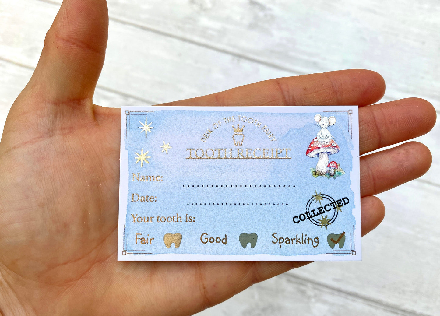 5 Tooth Fairy Receipts! Gift from the Tooth Fairy (Gold Foiled) Tooth Fairy Letter- First Tooth Fairy Visit! Tooth Fairy Bundle Set