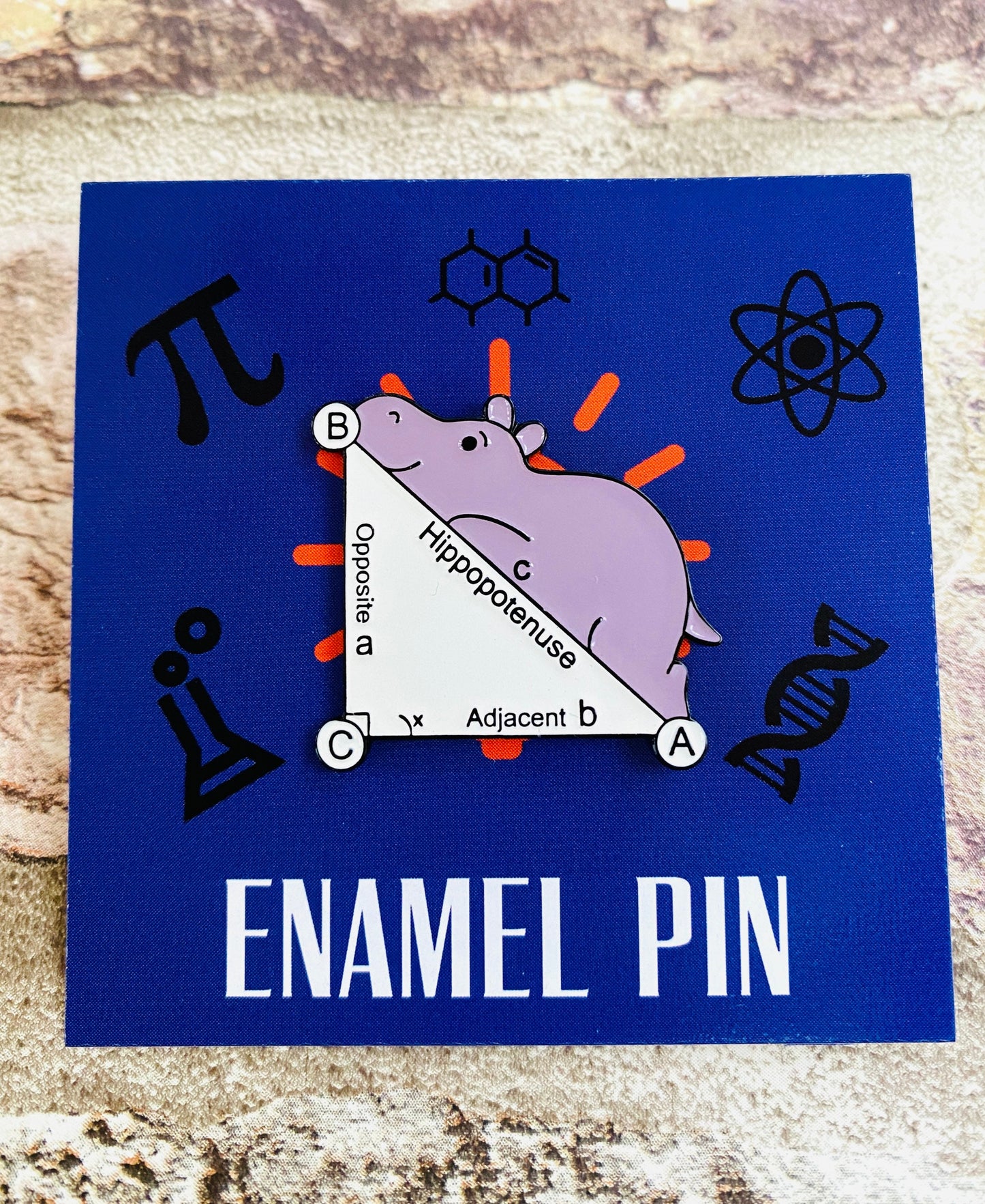Cute Maths Enamel Pin for maths student, teacher badge gift, end of term present, starting university, back to school gift math student