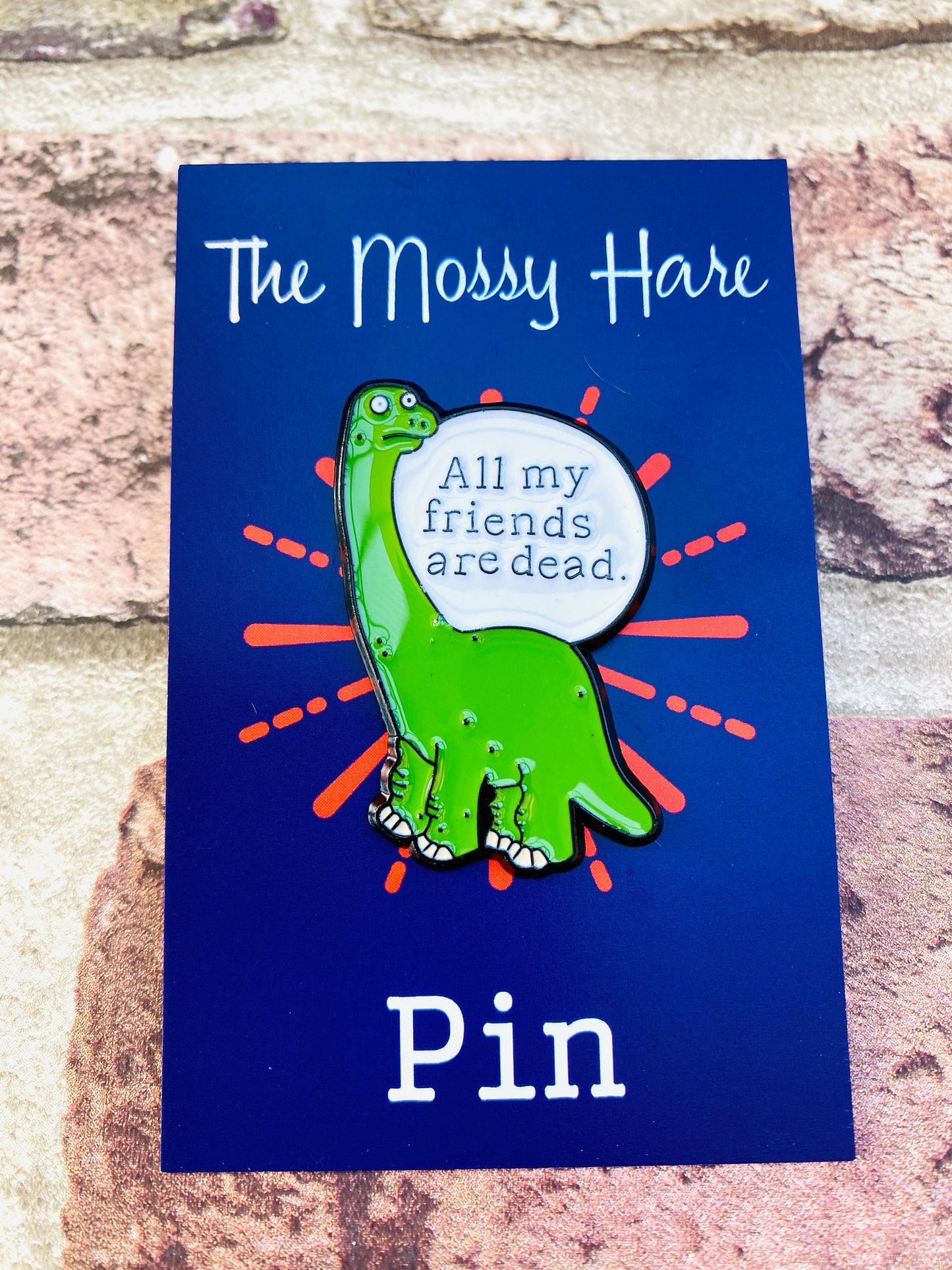 Funny dinosaur enamel pin- funny Dino badge
