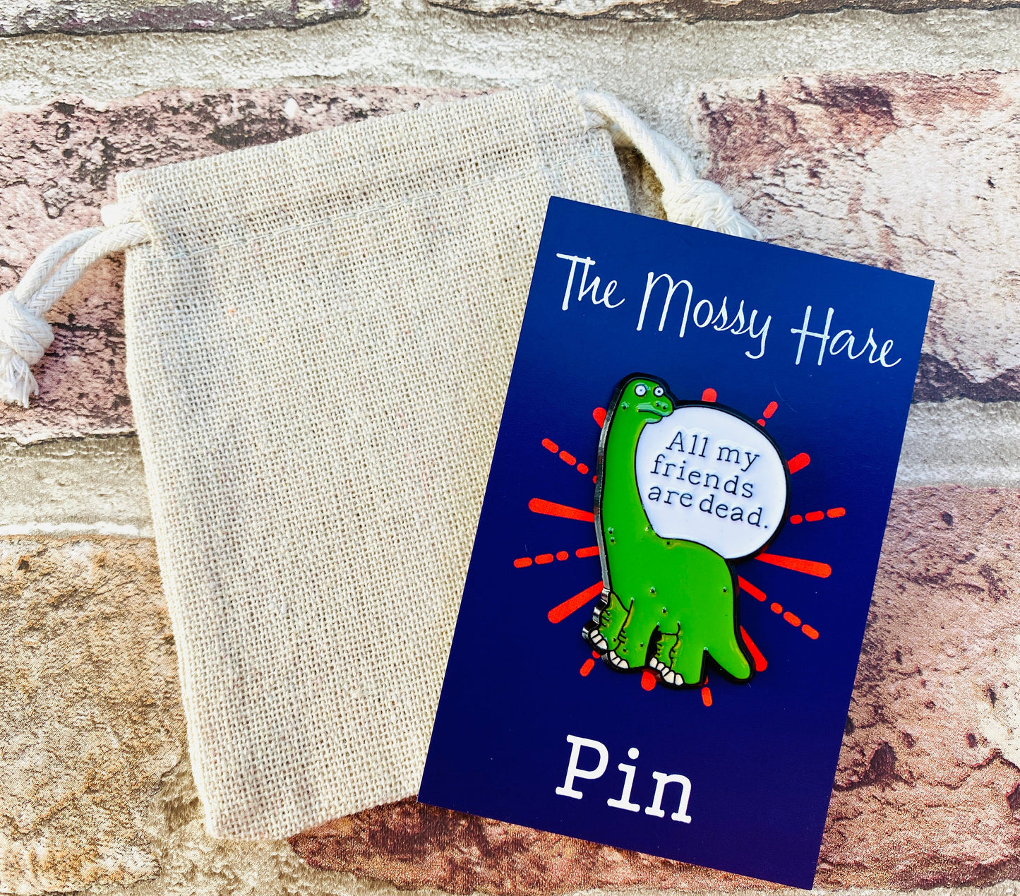 Funny dinosaur enamel pin- funny Dino badge