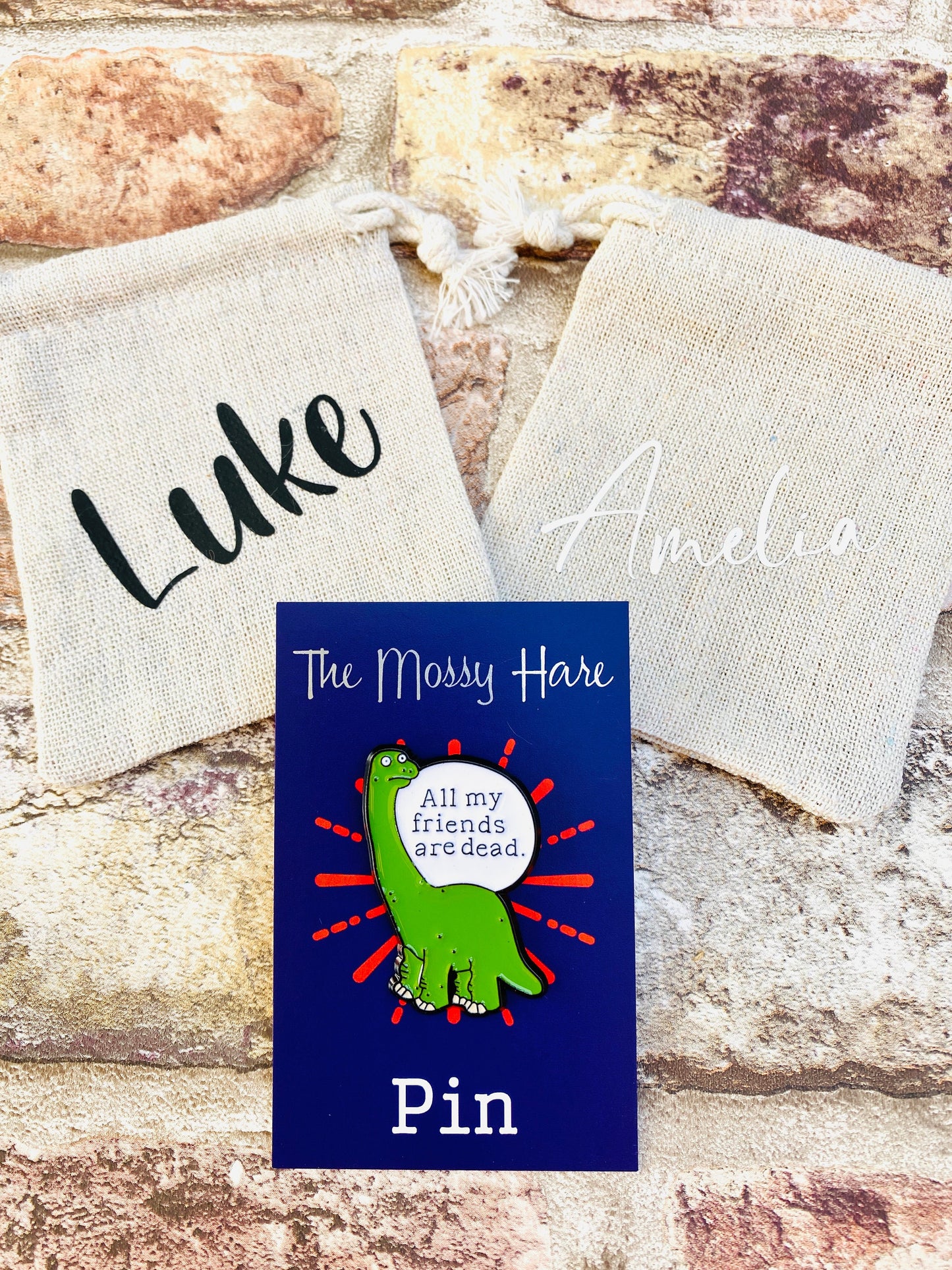 Funny dinosaur enamel pin- funny Dino badge