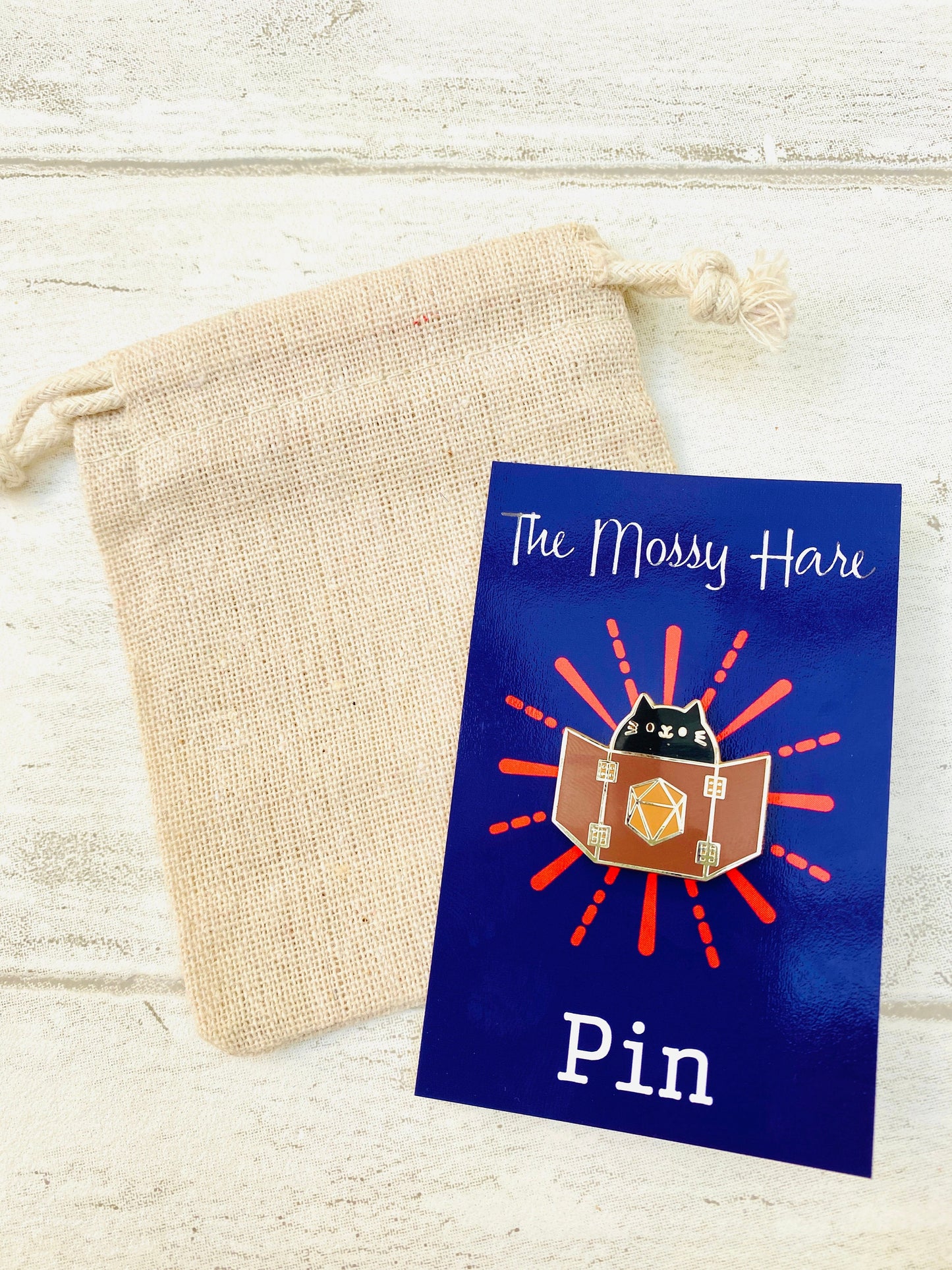 Dungeons and Dragons enamel Pin! Cute Cat D&G badge lapel