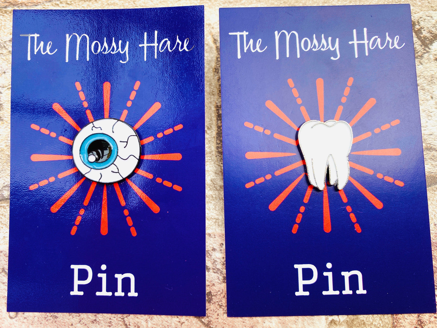 Eye enamel pin! Tooth enamel pin! Dentist badge, Optician badge