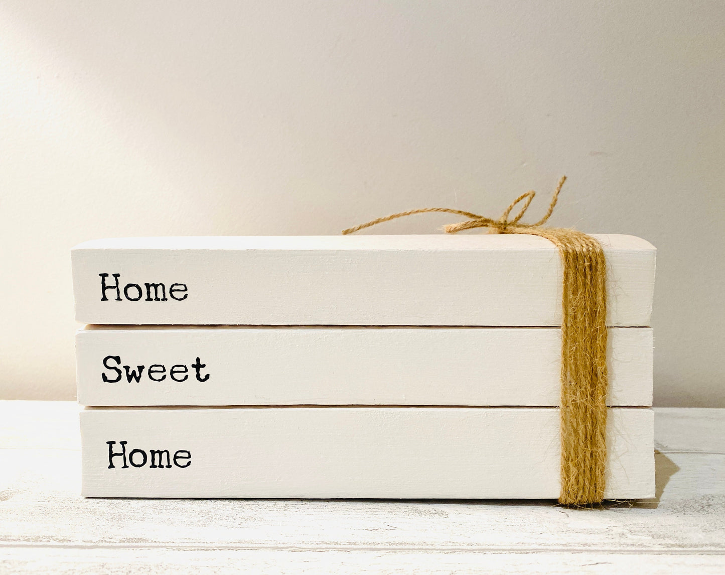 Home Sweet Home Welcome Hallway Ornament decor- Rustic book stack- Welcome Sign, hallway farmhouse decor