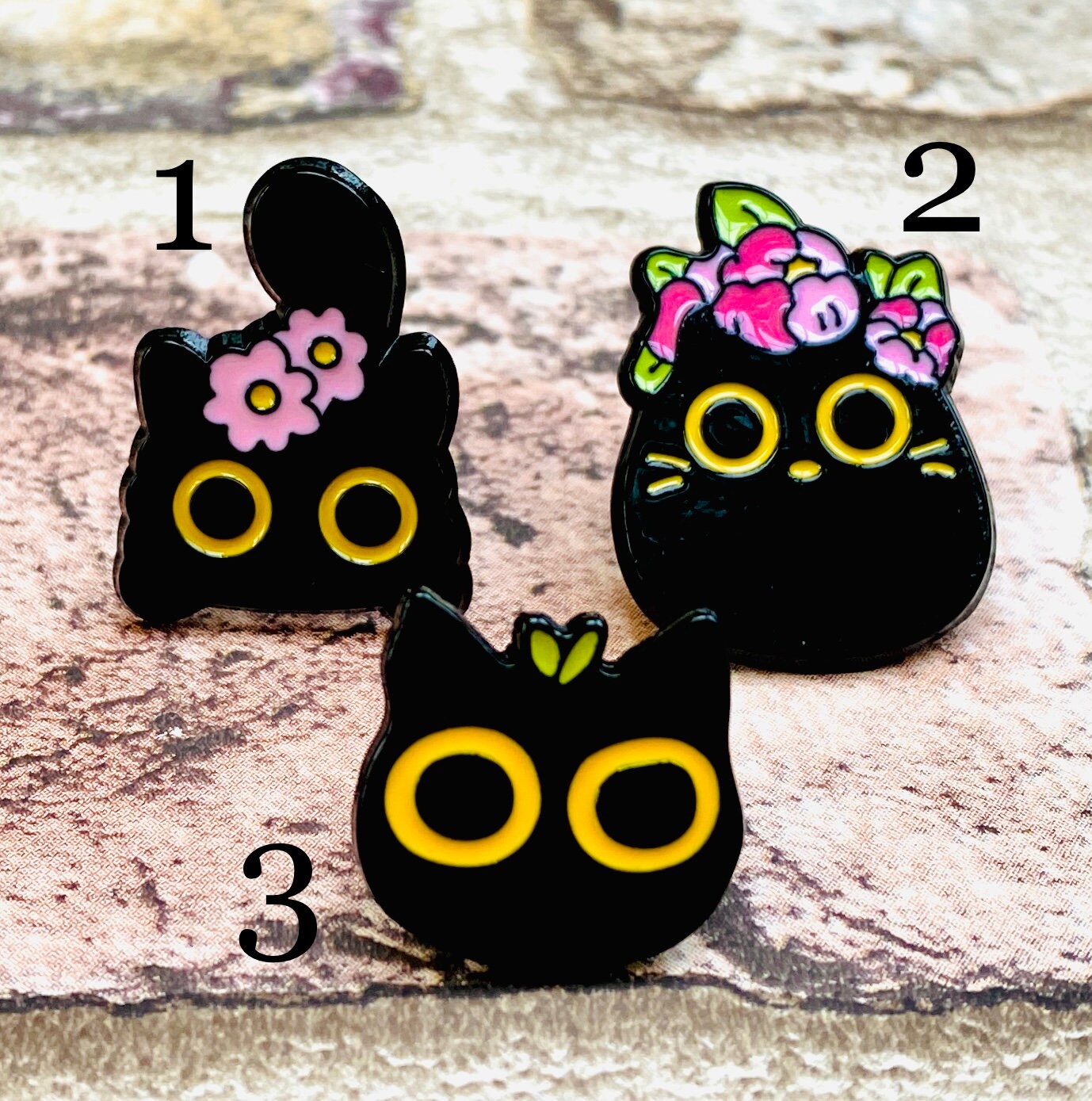 Cute Black Cat Enamel Pin! Cat Badge Lapel- Great Christmas Gift