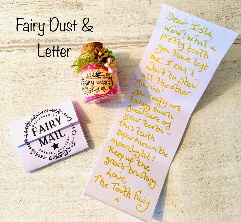 Fairy Dust Bottles - Garden Fairies Fairy Dust- perfect gift from the Tooth Fairy or Fairy Party Bag Fillers -mini Fairy Dust Glitter Bottle