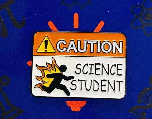 Funny Science Enamel Pin / University Badge & waterproof stickers for laptops! Scientist- chemist- physicist gift box