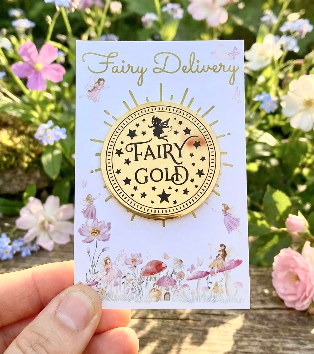 Fairy Gold Coin- Gift from the Tooth Fairy, Dummy Fairy or Garden Fairies!