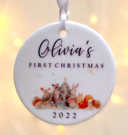 Personalised Christmas Bauble- Baby’s First Christmas! Our First Xmas as a Family- Custom Gift