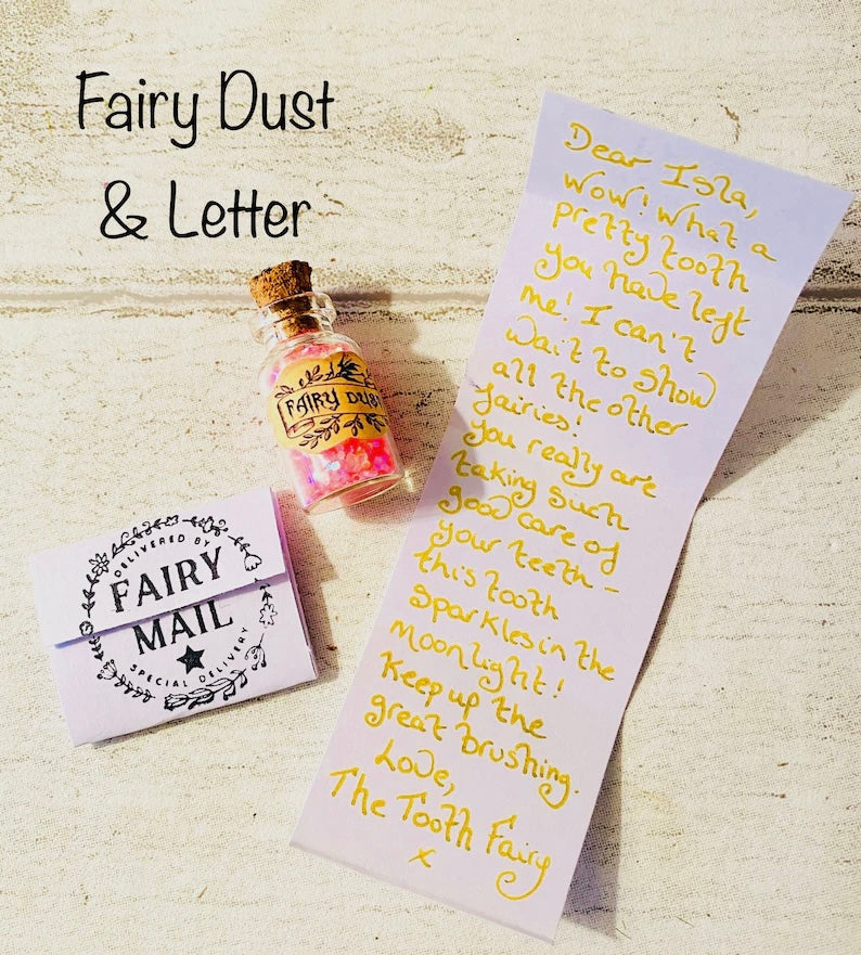 Fairy Dust Bottles - Pixie Dust Bottles- perfect gift from the Tooth Fairy, Party Bag Fillers- mini glass Fairy Dust Glitter Bottles