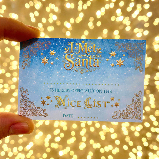 I Met Santa Grotto Nice List Certificates