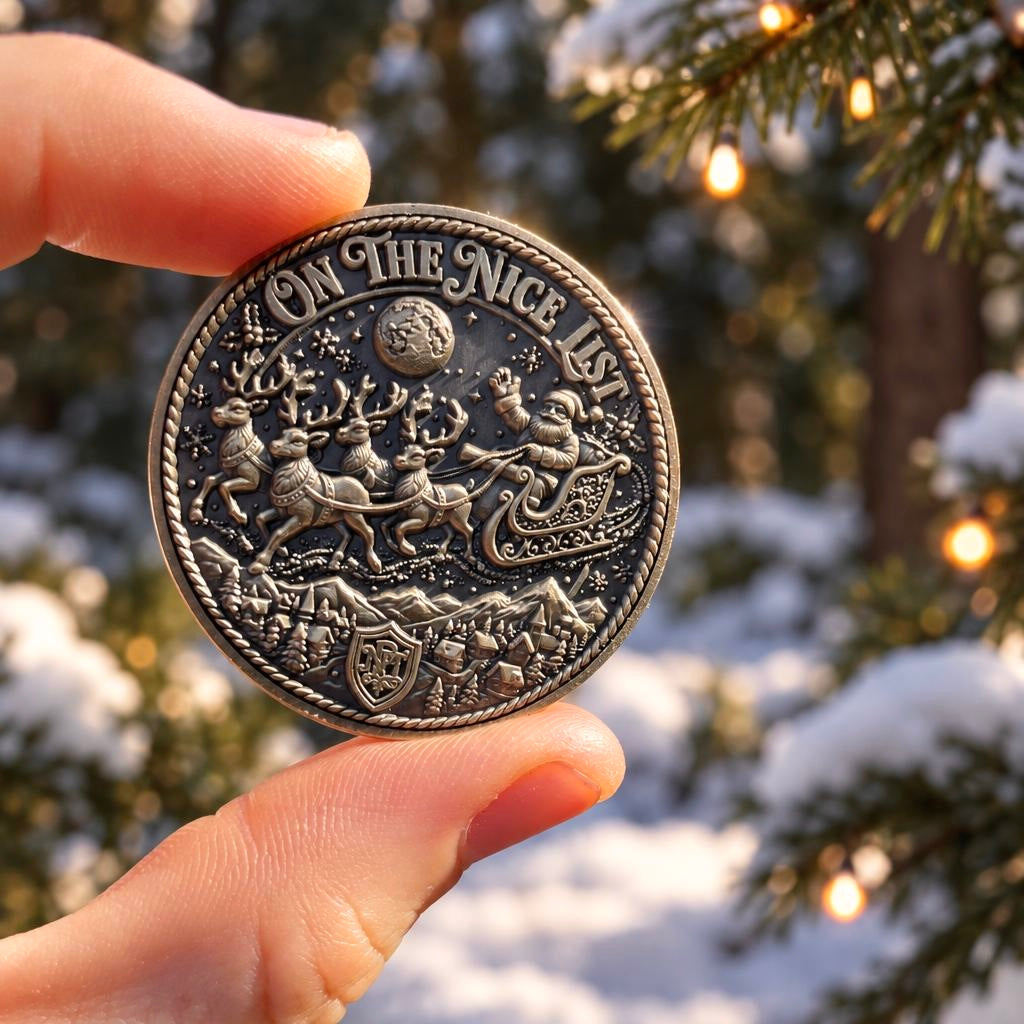 Professional Santa Grotto Coins BULK LOT ‘I Met Santa, Father Christmas Grotto Coins. North Pole Treasury™ Coins- 38mm