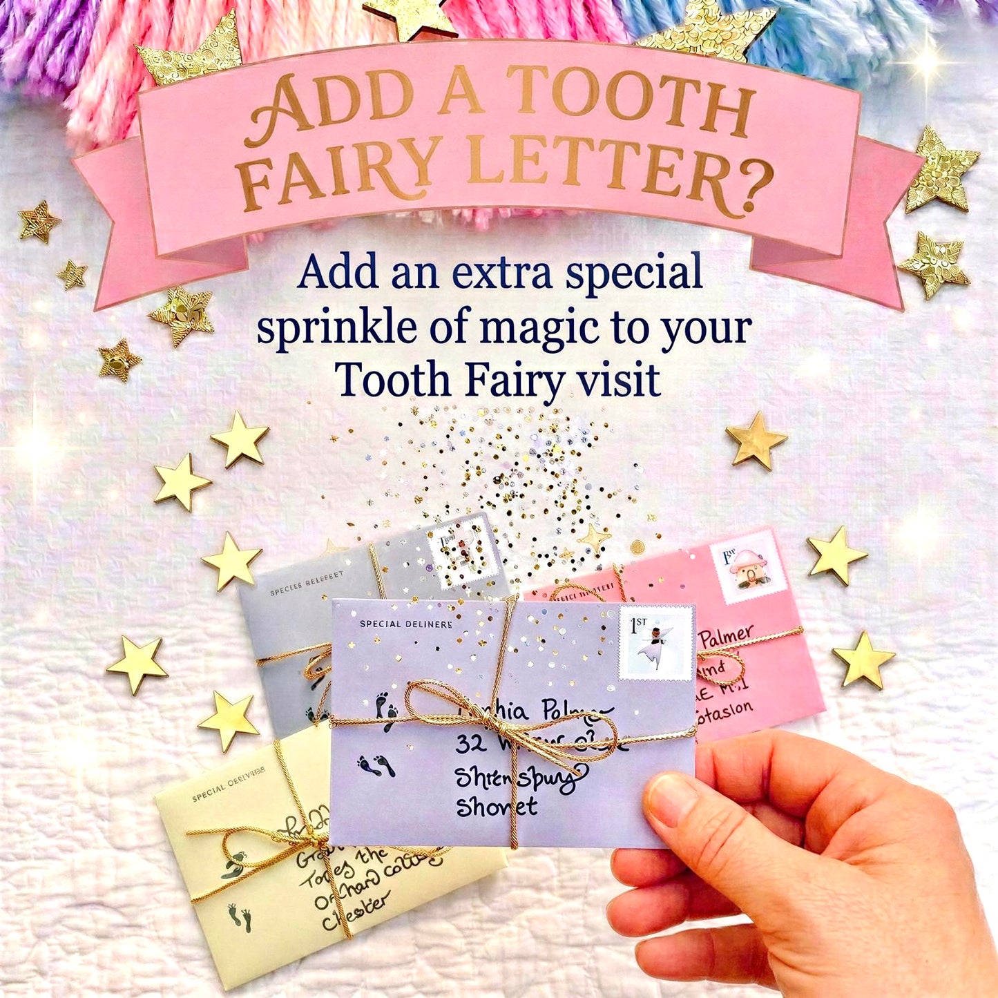 COMPLETE Tooth Fairy Kit | 20 Tooth Fairy Gold COINS & LETTERS - one for each tooth! First Tooth Fairy Kit | Buy individually or as a set