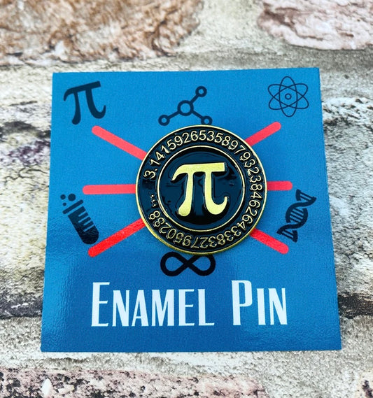 Maths Pi Enamel Pin for maths student, teacher badge gift, end of term present, starting university, back to school gift math student