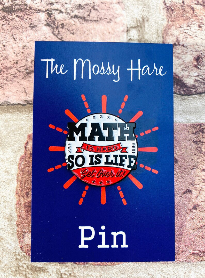 Maths Enamel Pin for maths student, teacher badge gift, end of term present, starting university, back to school gift math student