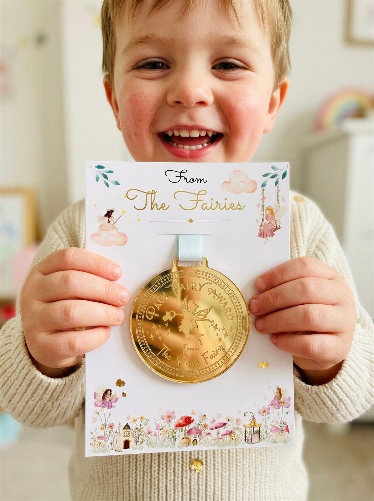PACI Fairy MEDAL and Pacifier Fairy Letter! Paci Fairy Gift with Gold Coin and Fairy Dust (Binky Fairy Letter, Soother Fairy Letter).