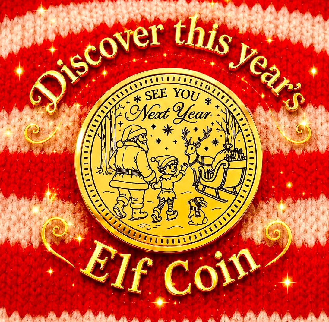 GOODBYE ELF Leaving Gift! Leave this Christmas Coin from your Christmas Elf when it’s time to go! Santa Gold Coin Honorary Elf™ Collection