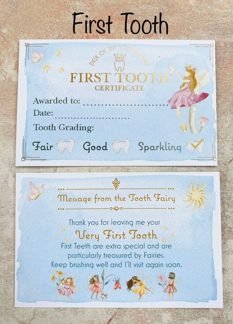 5 Tooth Fairy Receipts- Tooth Collection Receipts (Woodland Fairy Style)