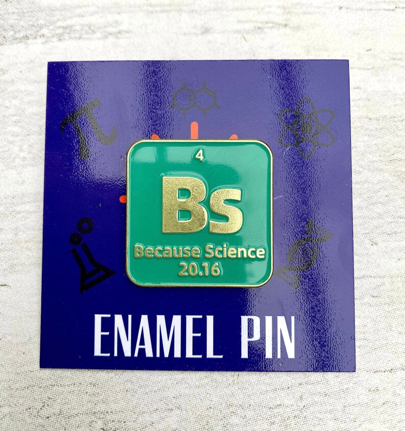 Funny Chemistry Science Enamel Pin / University Badge & waterproof stickers for laptops! Scientist- chemist- physicist gift box