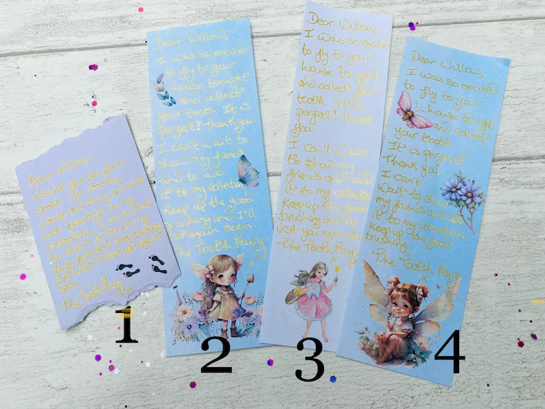 Tooth Fairy Kit - Girl’s Tooth Fairy Letter- Tooth Fairy Gifts for Girls (Fairy Dust), Personalised Tooth Fairy Note, Custom Tooth Fairy