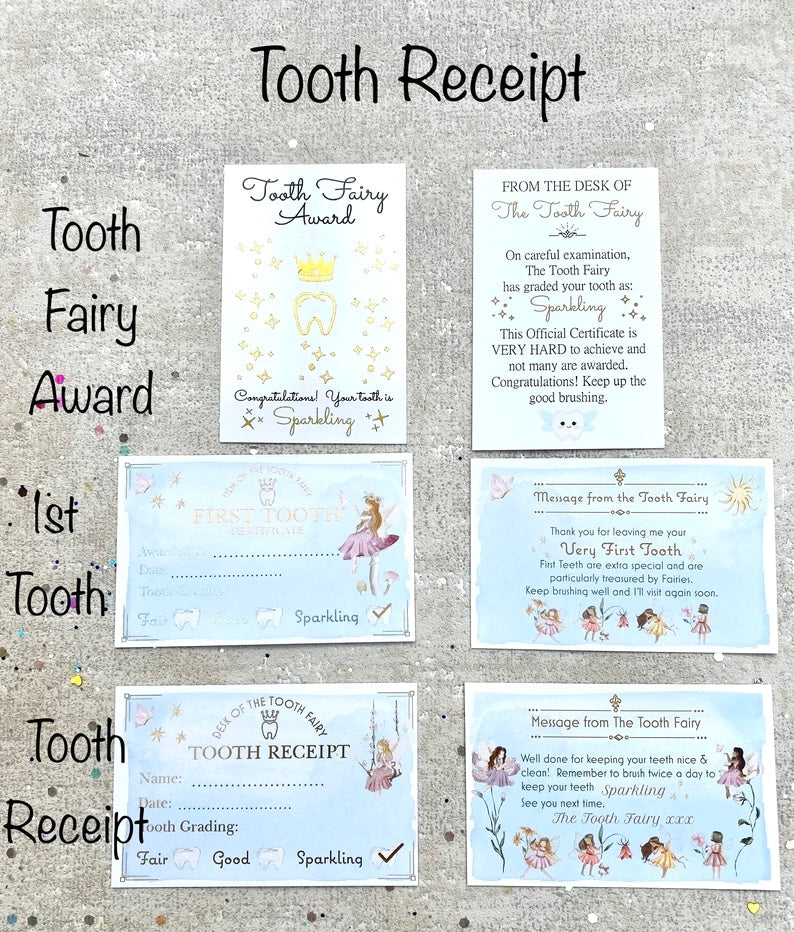 Girl’s Tooth Fairy Kit- HANDWRITTEN Tooth Fairy Letter, Personalised Tooth Fairy Gifts Fairy Dust, Fairy Penpal