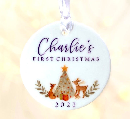 Personalised Christmas Bauble Decoration- Baby’s First Christmas! Our First Xmas as a Family- Custom Gift