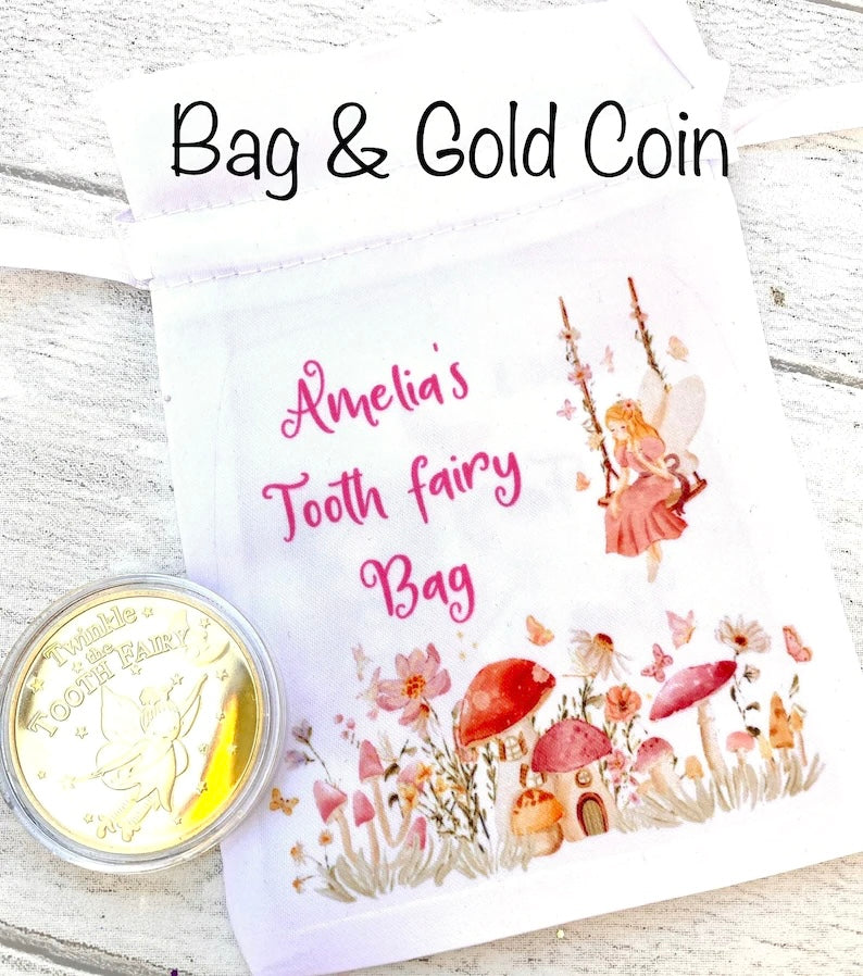 PERSONALISED Tooth Fairy Bag- Loose Tooth Fairy Bag for children to leave teeth in OR for Tooth Fairy gifts to be left in