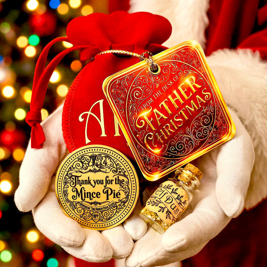 THANK YOU For The Mince Pie, Milk & Cookies Father Christmas Gold Coin! NORTH POLE TREASURY® Coin! Leave on Father Christmas’ Treat Plate